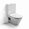 Wit toilet met een standaardafmeting van 70 x 35 x 70cm van keramiek