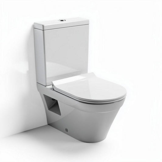 Wit toilet met een standaardafmeting van 70 x 35 x 70cm van keramiek