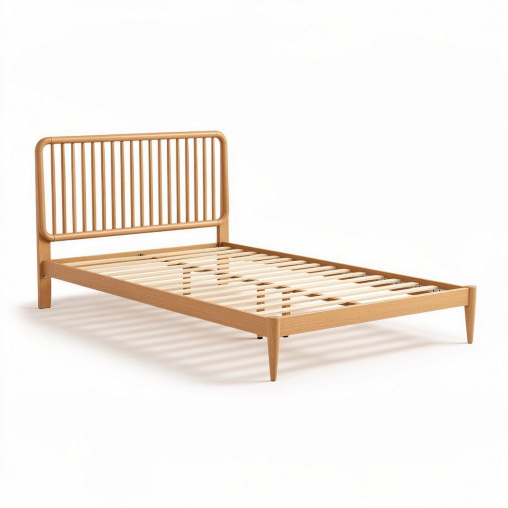 Houten bed met lattenbodem en spijlen hoofdbord 200 x 160 x 100cm